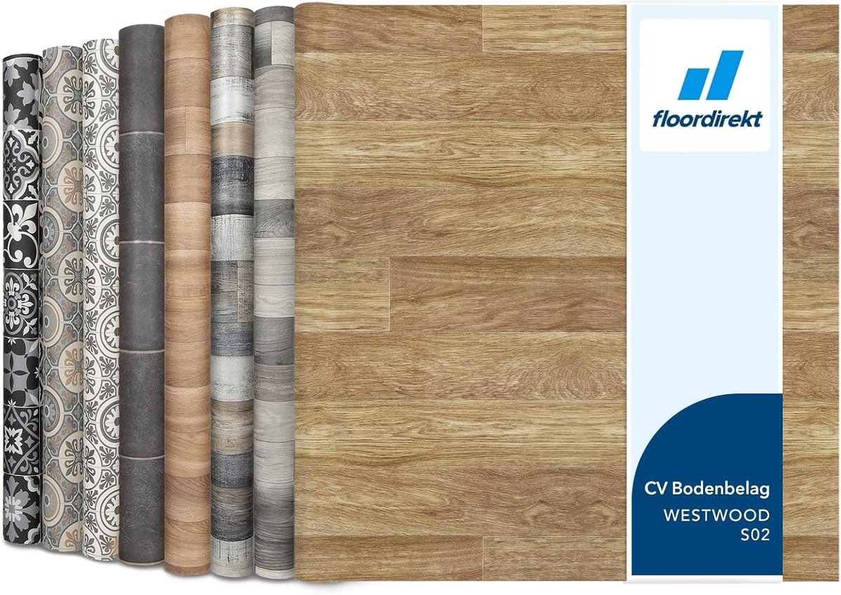 FLOORDIREKT PVC vloeren - Westwood S02 - Vinyl vloeren - Natuurlijk houteffect - Dikte 2 mm - 200 x 250 cm