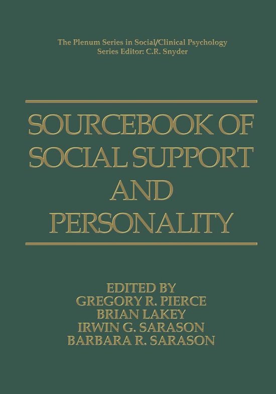 Sourcebook of Social Support and Personality - cover