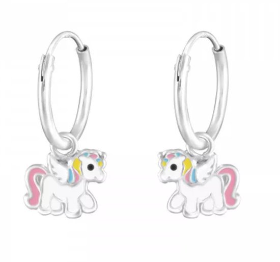 Boucles D'oreilles Créoles Pop La Rosa Princesa Zircon Rose - Plaqué Argent Rhodium