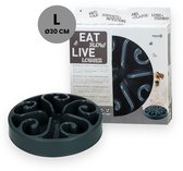 Eat Slow Live Longer Original Voerbak L/XL - Ø30 cm - Anti schrokbak hond – Slowfeeder hond – Anti-slip – Geschikt voor grote honden - Grijs