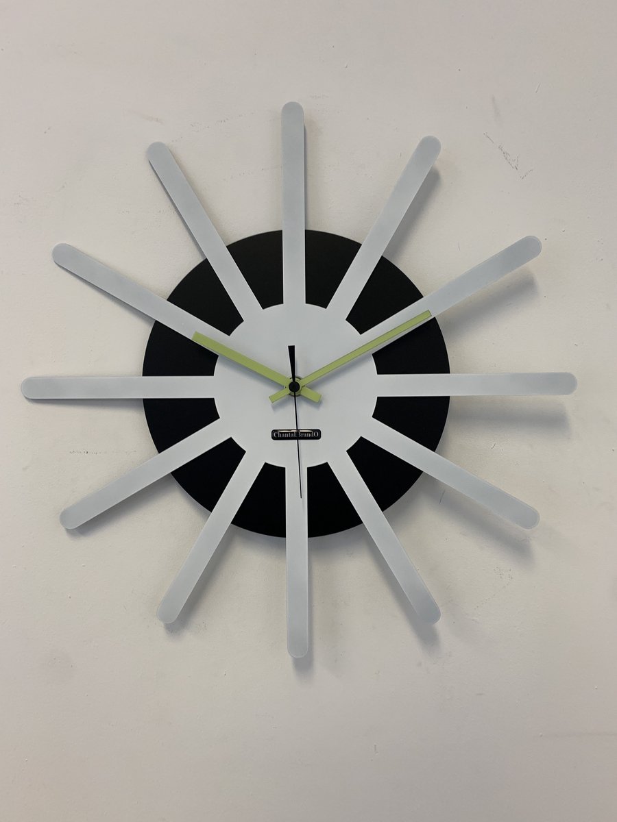 MOSACLOCK * ETOILE BLANC & NOIR ** Wandklok Modern Industrieel Design **