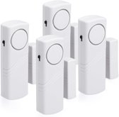 4-delige deur- en raamalarmset - Draadloos anti-inbraakalarm - Inbraak in huis - Magnetisch bediend - 100 dB