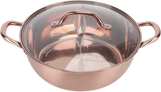 Yin Yang Hot Pot 30,3 cm RVS - Shabu Shabu Pot voor Inductie Kookplaat en Gasfornuis