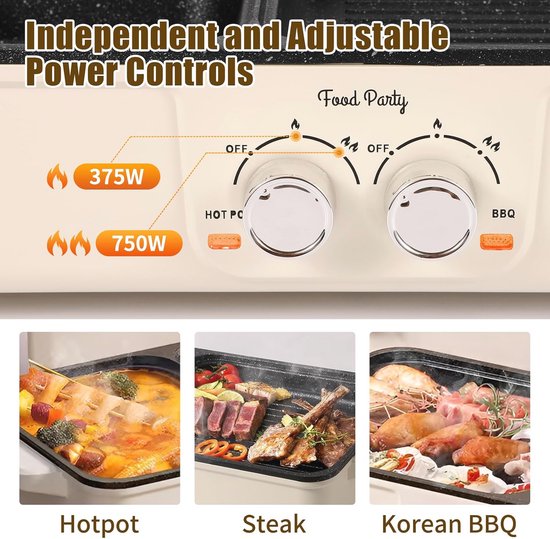 Elektrische Hot Pot it Dapfgarer, 11.8 Zoll ultifunktions