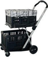 CLAX COMPLEET opvouwbare boodschappen trolley 2 kratten & krathoes | laadcapaciteit 60kg