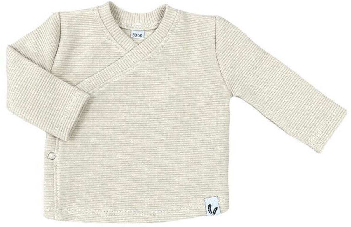 Overslagshirtje - Rib - Beige - maat 50/56