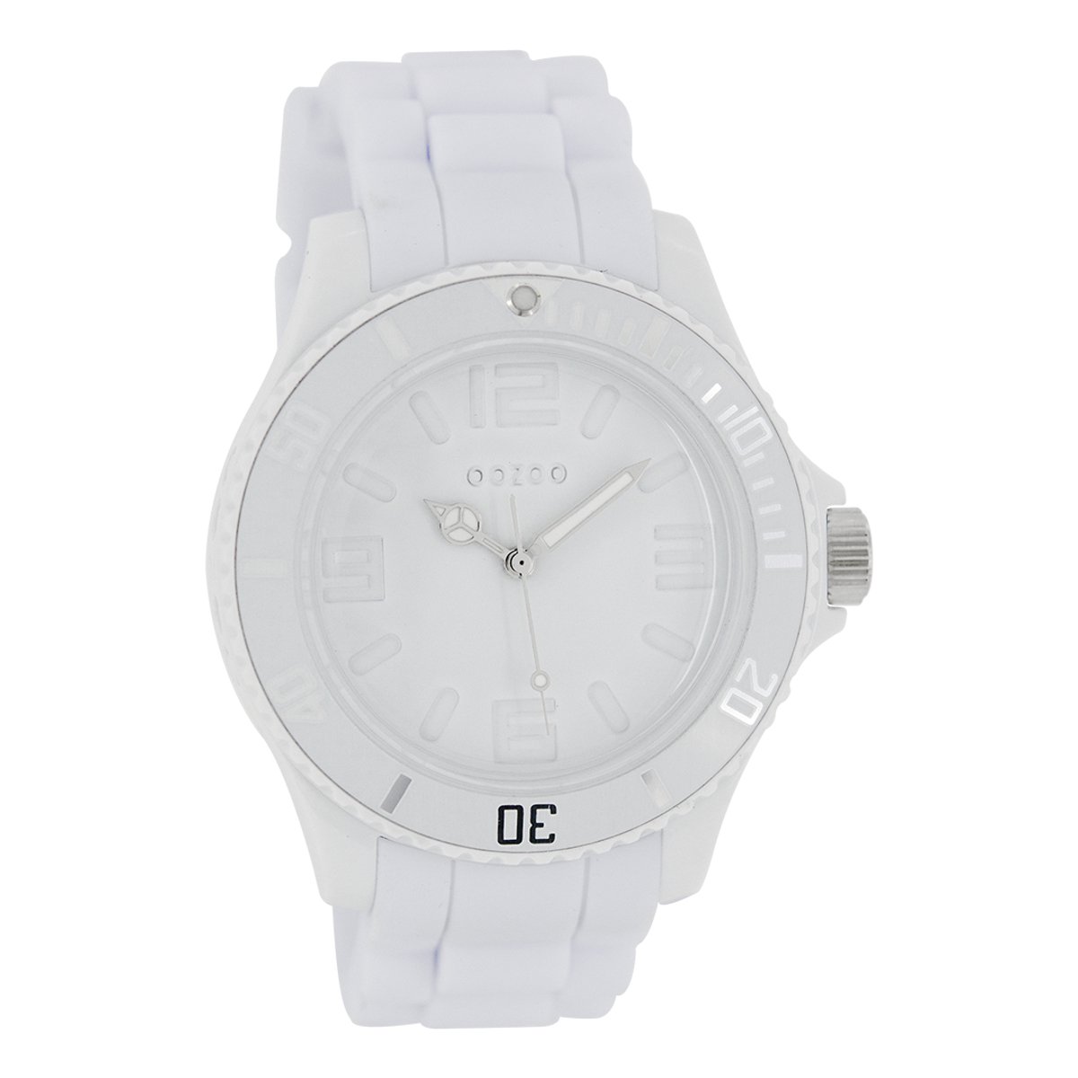 OOZOO Timepieces - Witte horloge met witte rubber band - C4361