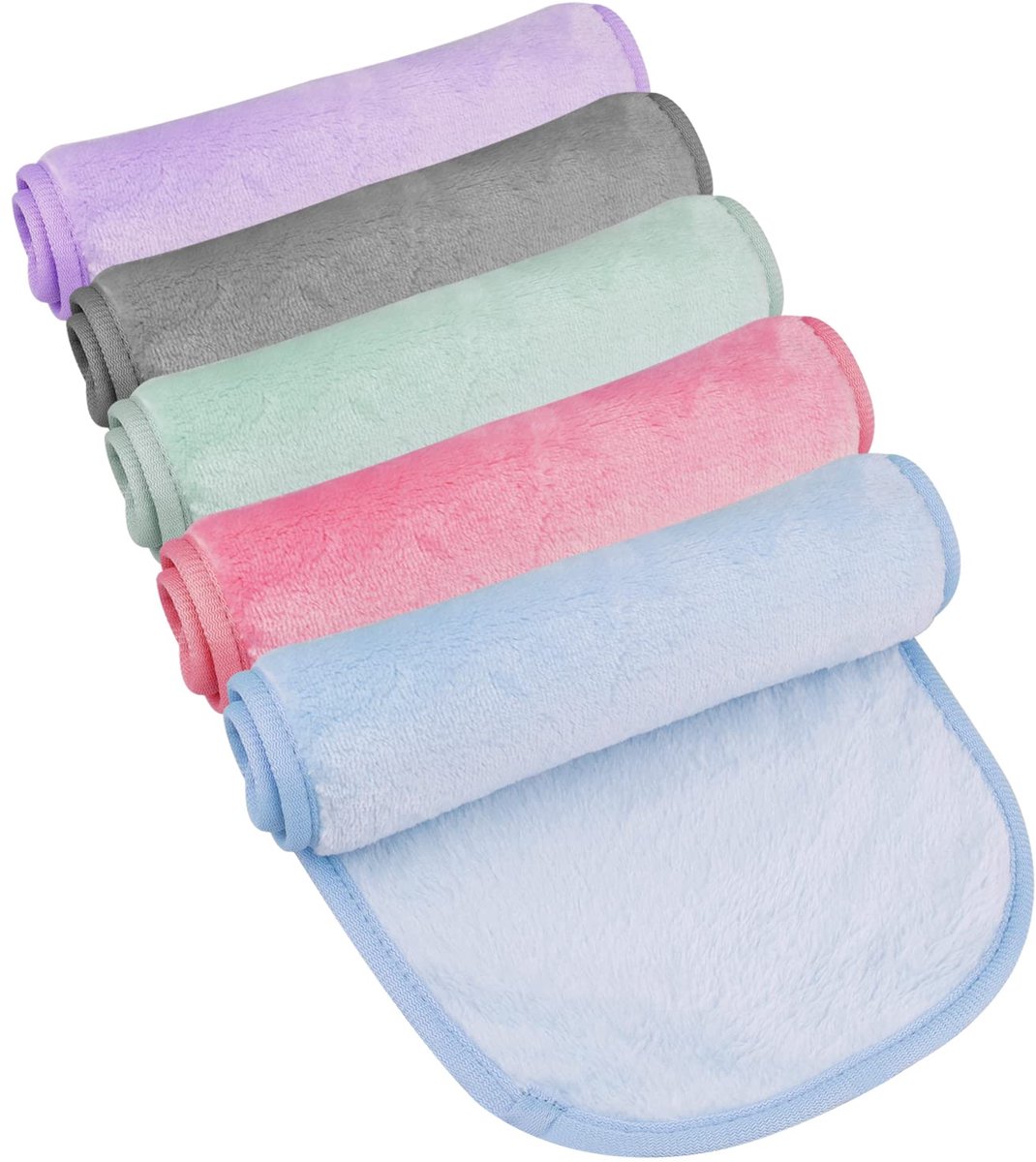 My Ninki ® Herbruikbare Microvezel Make-up Verwijderdoekjes Set van 5 in Diverse Kleuren en Maten