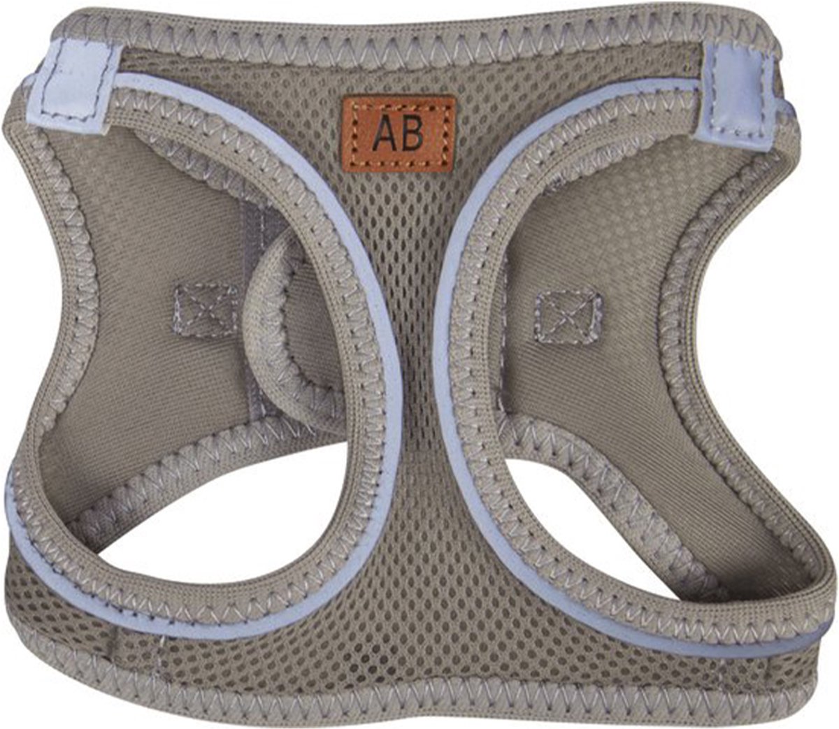 animal boulevard - harnas mesh grijs L - reflecterend , comfortabel, nek max 38 cm - borst max 50 cm - 8-13 kg naargelang de lichaamsbouw.