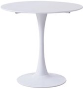 Bol.com Buylin Ronde Tafel - Eetkamertafel - Kleine Balkontafel - Eetkamertafel Rond - Keuken tafel - 80cm - Wit - Modern aanbieding