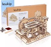 Leukip Houten Knikkerbaan Charlie - Modelbouw - 3D Houten Puzzel - Smart Games Cadeau Denkspel - Houten Knikkerbaan - Kogelbaan voor Volwassenen - Houten Puzzel Kogelbaan - Houten Knikkerbaan.