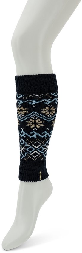 Bonnie Doon Beenwarmer Unisex Winter Time Kort 30cm Donker Blauw Noors Patroon Boottop 100% Acryl - Winters Patroon - Mode - Geen Sneeuw In Schoenen - Warm - Elegant - Dames - Jeugd - Comfortabel - Donker Blauw - Dark Blue - 1 Paar - BP231789.111