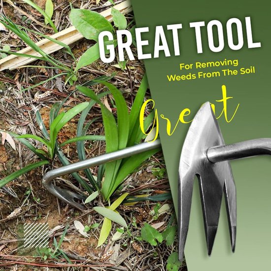 1 stuk multifunctionele roestvrijstalen wieder - lange steel staande handmatige wieder tool - lichtgewicht V-vormige draagbare bosmaaier - voor gazon, tuin, erf, boerderij van Merkloos	 — afbeelding 5