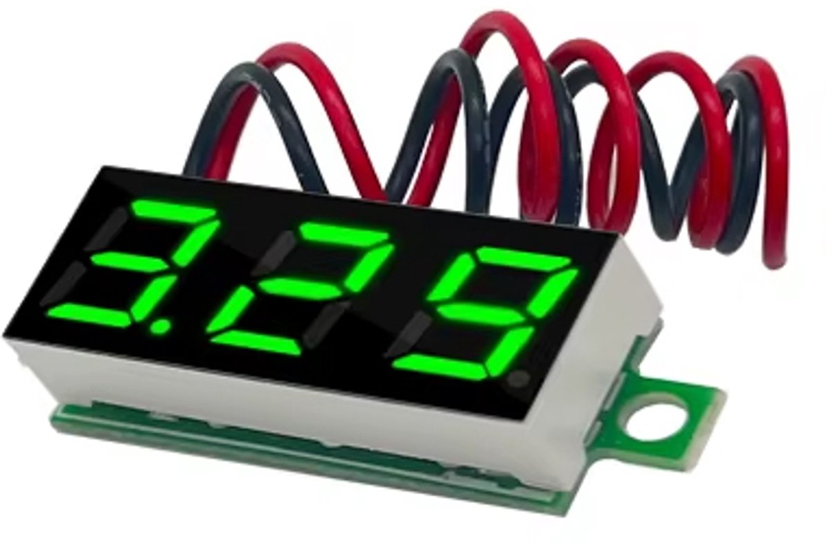 0,28Inch Voltmeter met display DC 4-30V - kleur Groen