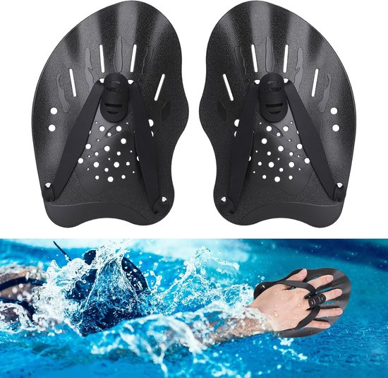 1 paire de palmes de natation pour la musculation, Palmes de natation pour adultes et jeunes, Accessoires de natation pour débutants et professionnels (noir)