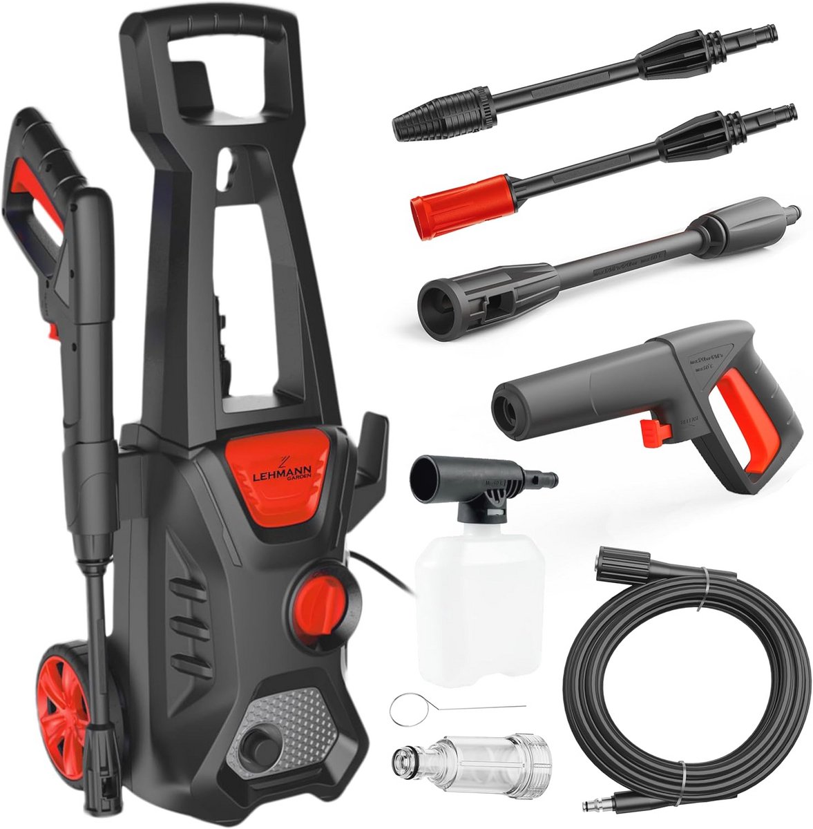 Hogedrukreiniger 1600 W met 200 Bar, 480 l/u - Ideaal voor Huis, Tuin en Auto