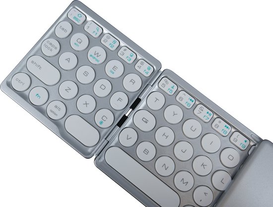 B089T Opvouwbaar -Toetsenbord, Tri-opvouwbaar Draagbaar Draadloos Toetsenbord met Touchpad, 64 Toetsen USB C-computertoetsenbord voor -laptoptablet (Zwart