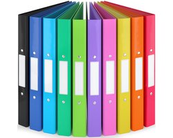 ACROPAQ - 10 x Ringmap A4 2 ringen - 10 Kleuren - Ringband / Ordner / Ringmappen - Ringmapjes, Ordners 2-rings