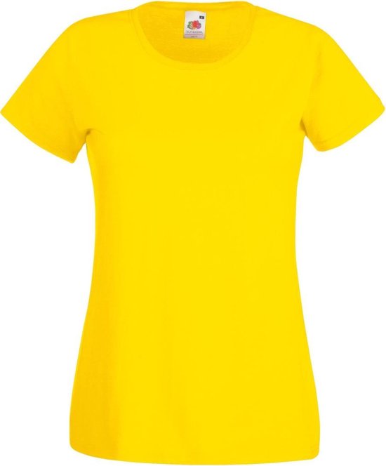 Fruit of the Loom Dames/vrouwen Lady-Fit Valueweight Short Sleeve T-Shirt (Pak van 5) (Geel)