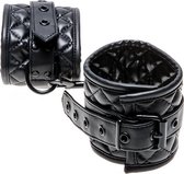 X-Play quilted ankle cuffs - Black - Bondage Toys - Cuffs