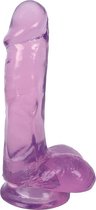 6 Inch Slim Stick with Balls Grape Ice - Purple - Realistic Dildos -