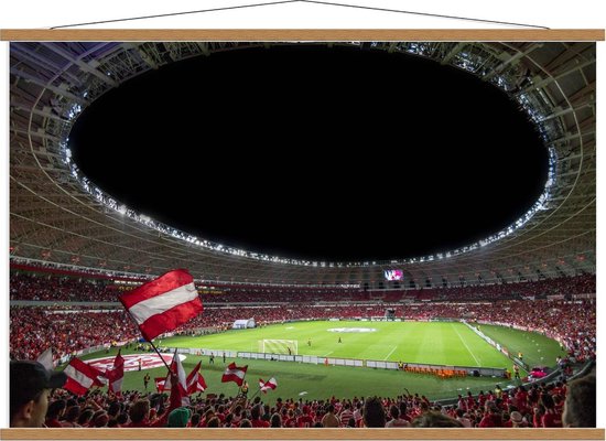 Schoolplaat – Binnen in Groot Voetbalstadion - 120x80cm Foto op Textielposter (Wanddecoratie op Schoolplaat)