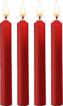 Teasing Wax Candles - Parafin - 4-pack - Red - Massage Candles - OUCH! Play candles