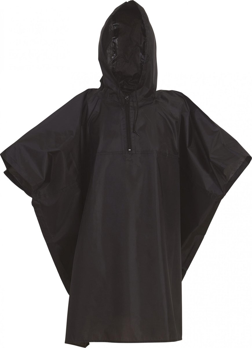 ANYOO Regenponcho waterdichte regenjassen voor kinderen voor jongens en meisjes, 2-pack lichtgewicht PEVA regencape met grote capuchon, geschikt voor kinderen, hoogte 100-150 cm, Zwart