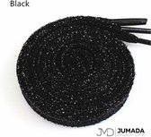 Jumada's Glitter Schoenveters - Veters - Sneakerveters - Veters - Laces - Plat - 110cm - Zwart