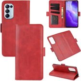 Oppo Find X3 Lite hoesje - MobyDefend Luxe Wallet Book Case (Sluiting Zijkant) - Rood - GSM Hoesje - Telefoonhoesje Geschikt Voor: Oppo Find X3 Lite