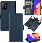 Oppo A94 hoesje - MobyDefend Luxe Wallet Book Case (Sluiting Zijkant) - Blauw - GSM Hoesje - Telefoonhoesje Geschikt Voor: Oppo A94