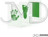 Jumada's Baby Voet- en Handafdruk Inktset - Baby Cadeau - Inclusief 2 Witte Kaartjes - Inktkleur Groen