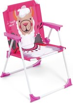 ZASKA kinder klapstoeltje - Lama - meisjes roze - kinderstoel opvouwbaar - campingstoel, tuinstoel, strandstoel, inklapbaar, vouwstoel, kinderzetel, opklapstoel kind - 38x32x53 cm