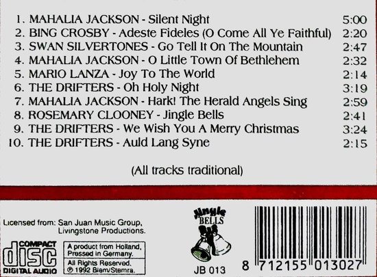 Tracklist van 'Weihnachtszeit - Die Schonsten Weihnachtslieder' met artiesten en titels.