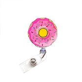 Badgehouder met trekkoord 60 cm - clip - afrolmechanisme - donut