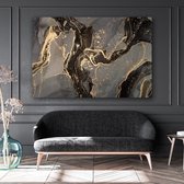 KEK Original - Marble Black & Gold - wanddecoratie - 75 x 50 cm - muurdecoratie - Plexiglas 5mm - Acrylglas - Schilderij