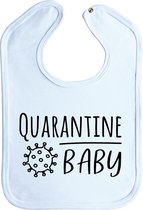 Slabbetjes - slabber - slab - baby - corona - Quarantine baby - drukknoop - stuks 1 - baby blauw
