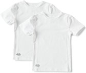 Little Label Ondergoed Jongens - T shirt Jongens Maat 134-140 - Wit - Zachte BIO Katoen - 2 Stuks - Basic T shirt jongens ronde hals - Wit Ondershirt
