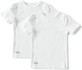 Little Label Ondergoed Jongens - T shirt Jongens Maat 98-104 - Wit - Zachte BIO Katoen - 2 Stuks - Basic T shirt jongens ronde hals - Wit Ondershirt
