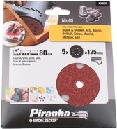 Piranha Schuurschijf  excentrische schuurmachine 125mm, 80K 5 stuks X32032