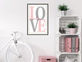 Artgeist - Schilderij - Grey-pink Love - Multicolor - 40 X 60 Cm