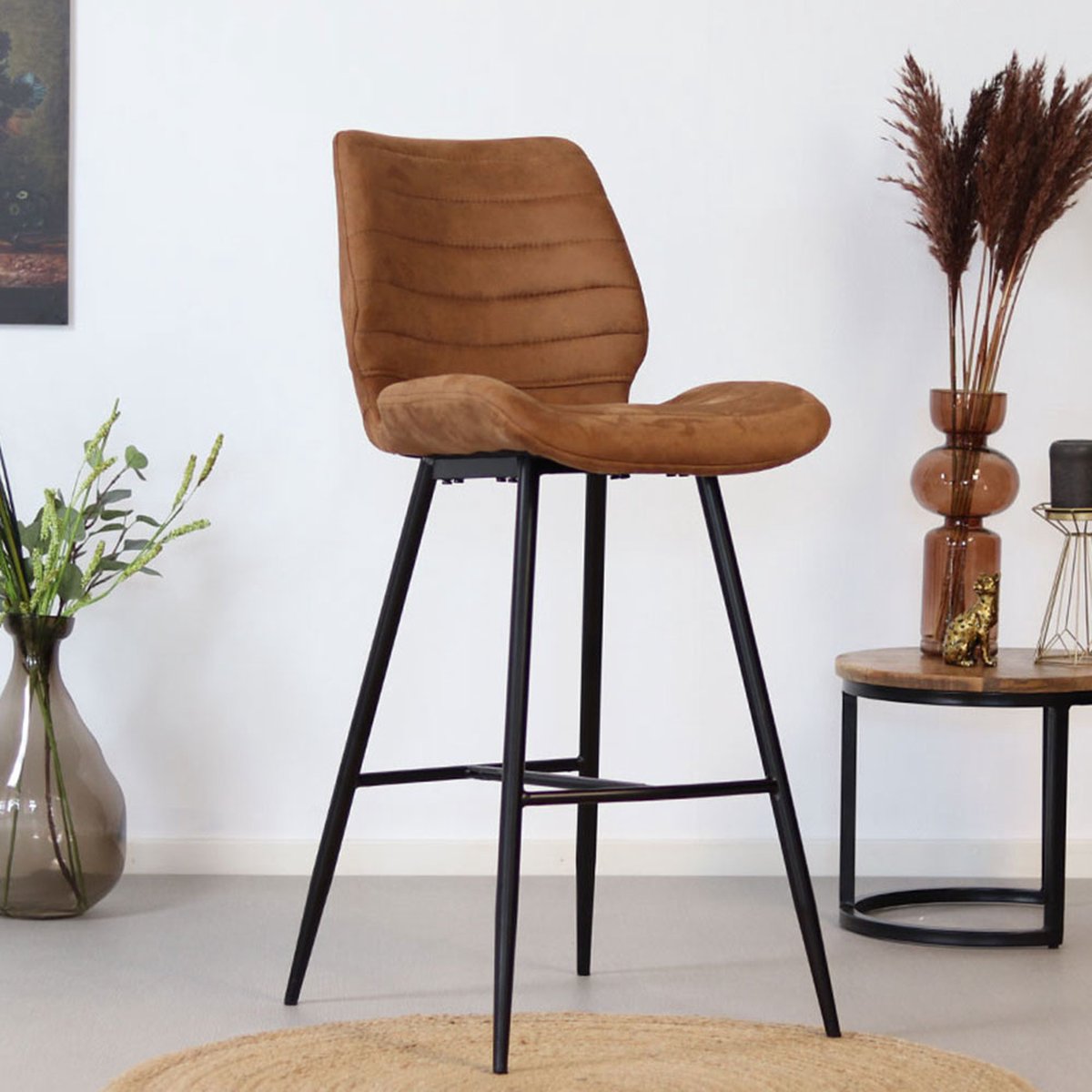 Bronx71 Industriële barkruk Morris cognac 71 cm - barstoel