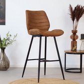 Tabouret de bar industriel Livin24 Morris - Cognac - Hauteur d'assise: 71 cm