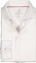 DESOTO slim fit overhemd - stretch tricot - wit - Strijkvrij - Boordmaat: 45/46