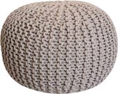 Pippa Design Poef - rond - gebreid - XL - beige