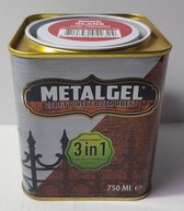 METALGEL, Metaalgel, rood glans, 750 ml, verft direct over roest