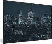 Fotolijst incl. Poster - De mooie skyline van het Japanse Tokyo in de nacht - 30x20 cm - Posterlijst