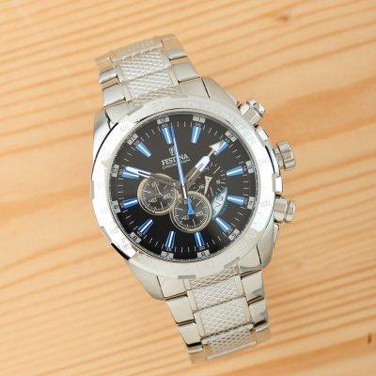 Festina F16488/3 Chronograaf - Horloge - Staal - Zilverkleurig - 44.5 mm |  bol.com