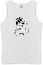 Witte Tanktop met “  Girl Power " print size XL