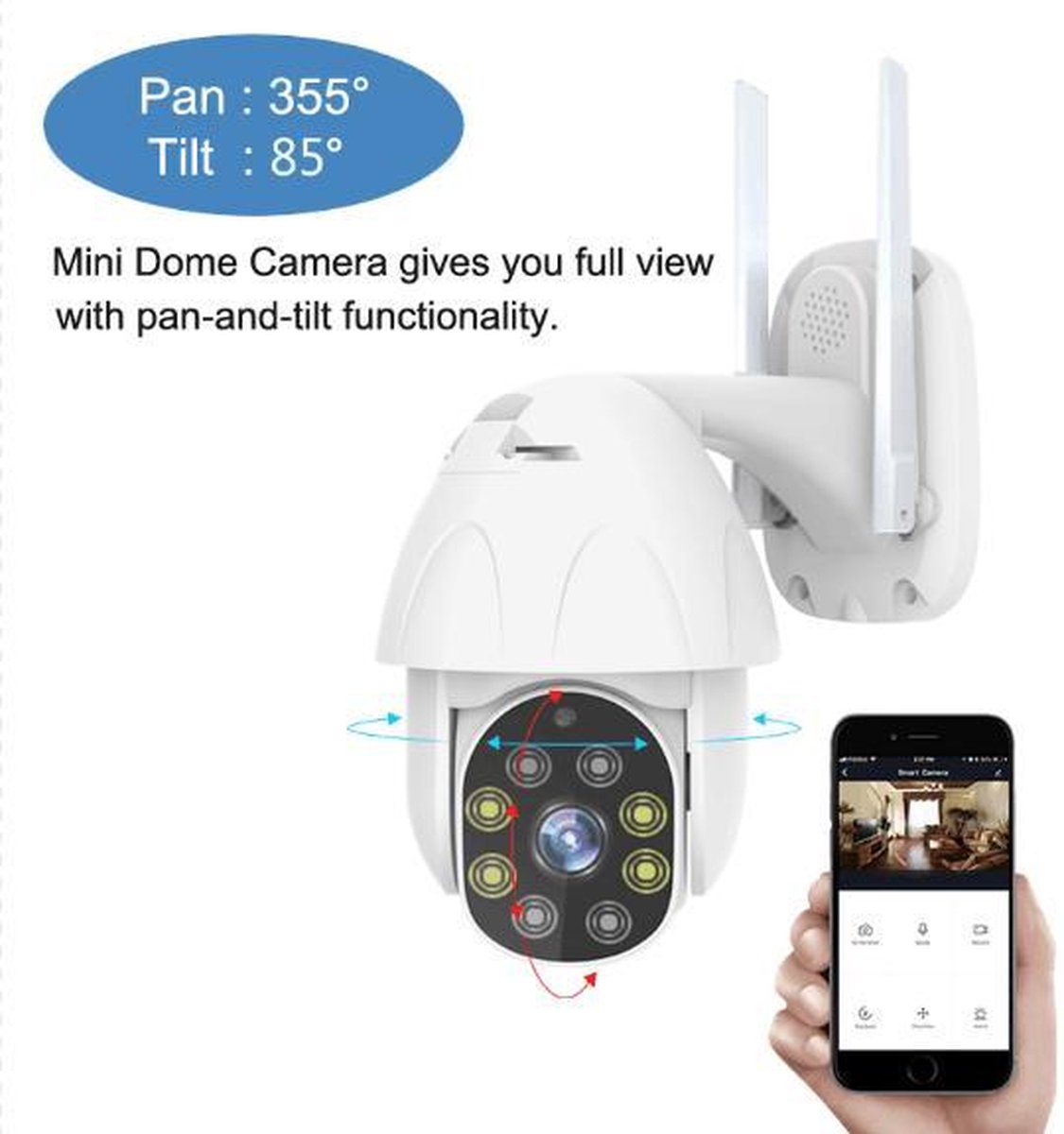 Denver IOC-221 - IP-beveiligingscamera - Werkt met TUYA - Buiten Dome camera - FULL HD – foto 3